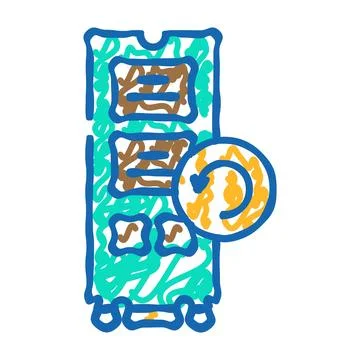 Data recovery repair computer icon doodle illustration Illustrazione stock