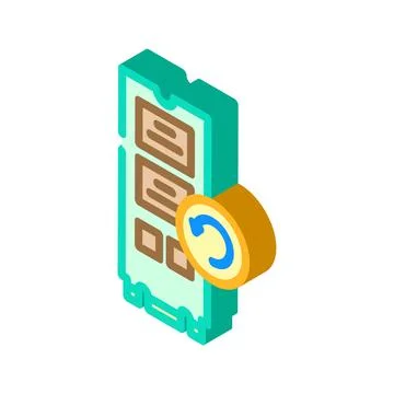 Data recovery repair computer isometric icon vector illustration Stock Illustration