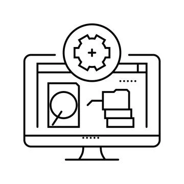 Data recovery repair computer line icon vector illustration イラスト素材