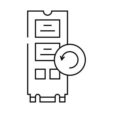 Data recovery repair computer line icon vector illustration Stock-Illustration