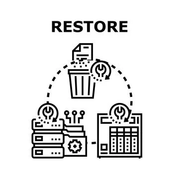 Data recovery restoring lost information file system Stock Illustration