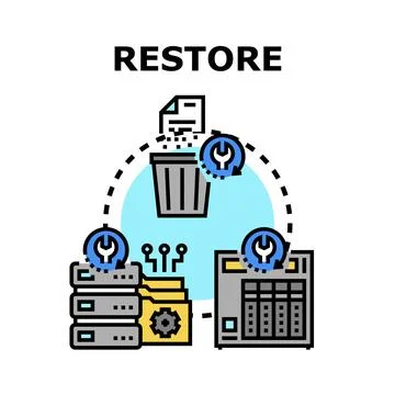 Data recovery restoring lost information file system Stock Illustration
