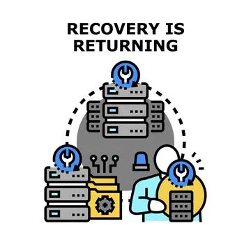 Data recovery returning system and network restoration Stock Illustration
