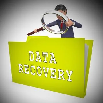 Data Recovery Software Bigdata Restoring 3d Rendering Stock Illustration