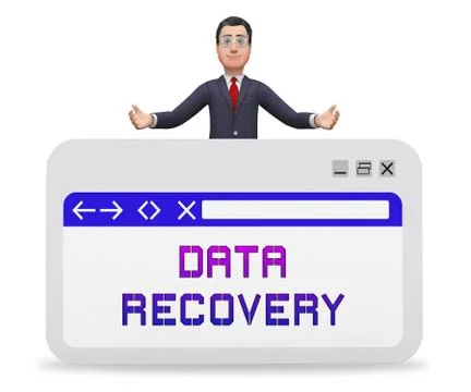 Data Recovery Software Bigdata Restoring 3d Rendering Illustrazione stock