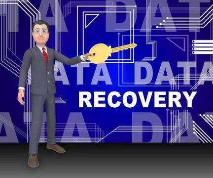 Data Recovery Software Bigdata Restoring 3d Rendering Illustrazione stock