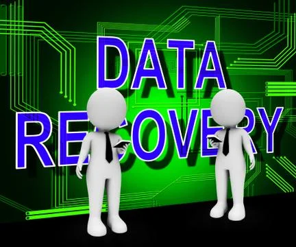 Data Recovery Software Bigdata Restoring 3d Rendering Illustrazione stock