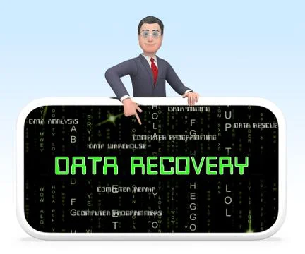 Data Recovery Software Bigdata Restoring 3d Rendering Illustrazione stock