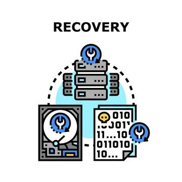 Data recovery system restoring information backup services Stock Illustration