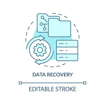 Data recovery turquoise concept icon Illustrazione stock