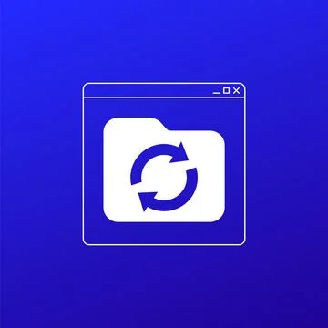 Data recovery vector icon with a folder Stockillustratie