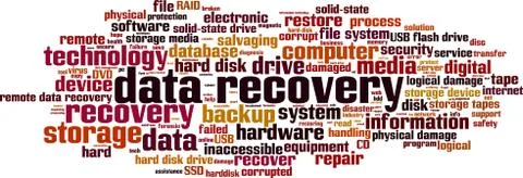 Data recovery word cloud Stock Illustration