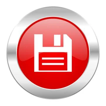 Data red circle chrome web icon isolated. Illustrazione stock