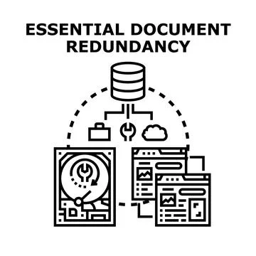 Data redundancy management for essential document backup Stock Illustration