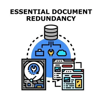 Data redundancy management for essential document backup Stock Illustration