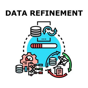 Data refinement process concept in circle Stock Illustration