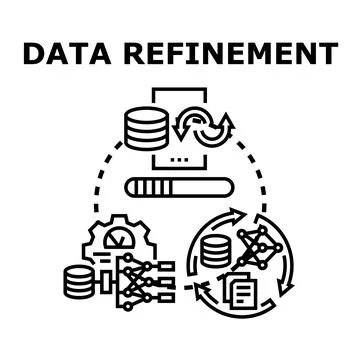 Data refinement process concept in circle Stock Illustration