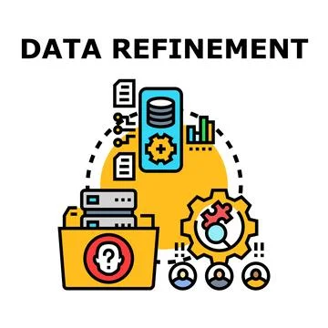 Data refinement process concept in digital system Stock Illustration