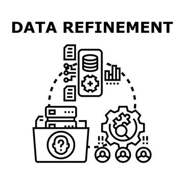 Data refinement process concept in digital system Stockillustratie