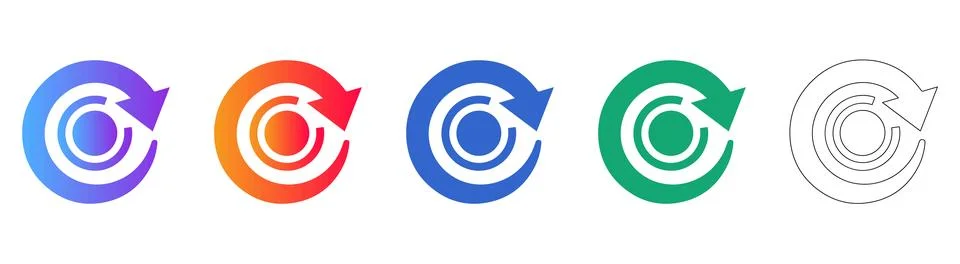 Data Refresh and Rotation Icons Stock Illustration