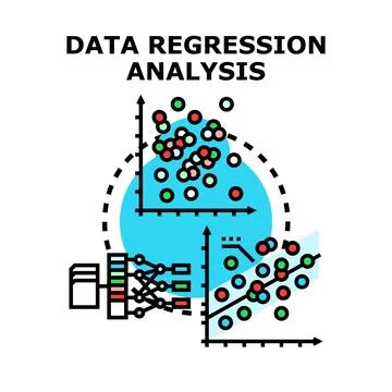 Data regression analysis concept visualizing statistical modeling イラスト素材