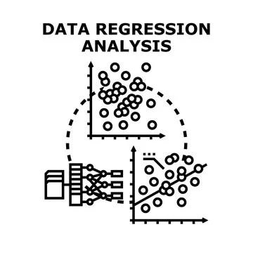 Data regression analysis concept visualizing statistical modeling イラスト素材
