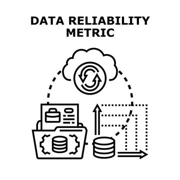Data reliability metric managing information quality concept 库存插图