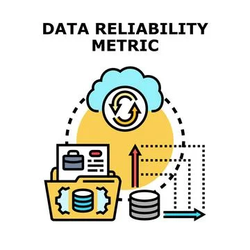 Data reliability metric managing information quality concept Stock Illustration