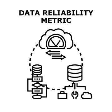 Data reliability metric measuring information quality concept Stock Illustration
