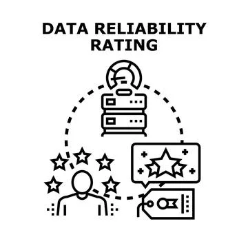 Data reliability rating computing service concept Stock Illustration