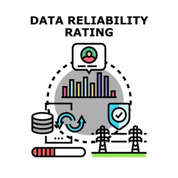 Data reliability rating evaluating system performance quality 库存插图