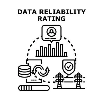 Data reliability rating evaluating system performance quality Stock Illustration