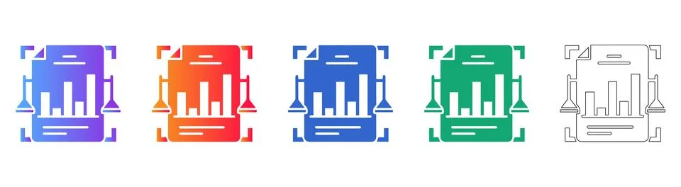 Data Report Analytics Vector Icons icon set Stock Illustration