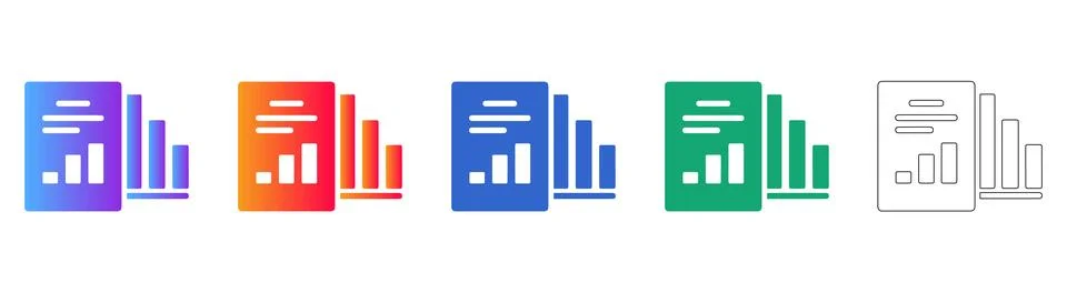 Data Report and Bar Chart Analytics Icons Stock Illustration