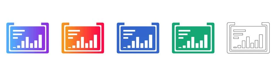 Data Report Dashboard Icons イラスト素材
