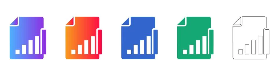 Data Report Document Icons Set イラスト素材