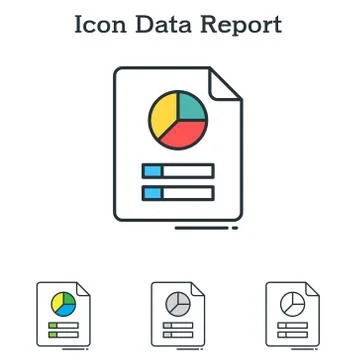 Data Report flat icon design for infographics and businesses Stock Illustration