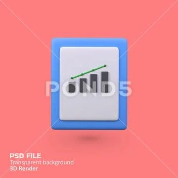 Data Report isolated 3d render icon illustration PSD Template