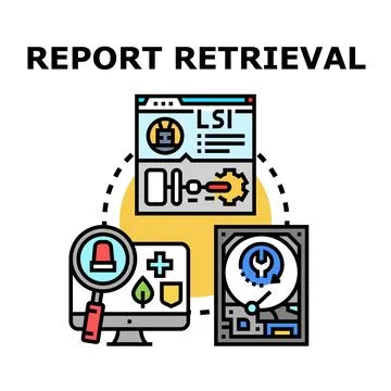 Data report retrieval process and analysis concept Stock Illustration