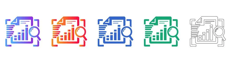 Data Report Search and Analysis Icon Stock Illustration