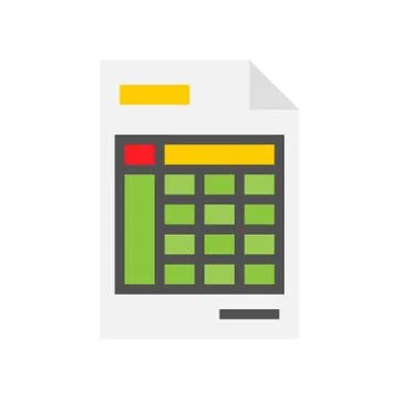 Data report vector, Online shopping flat style icon Illustrazione stock