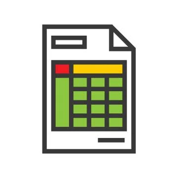 Data report vector, Online shopping filled style icon editable outline Stock Illustration