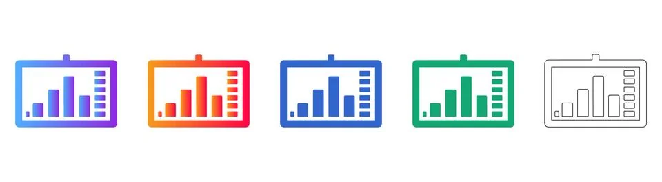 Data Reporting Display Icons 스톡 일러스트