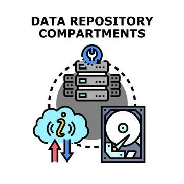 Data repository compartments managing information storage processes 스톡 일러스트