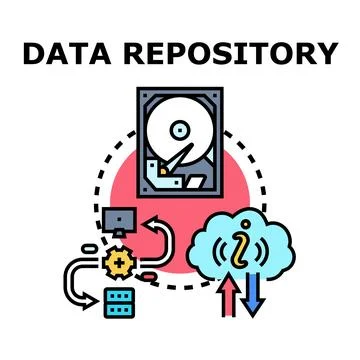 Data repository system processing transforming information Stock Illustration
