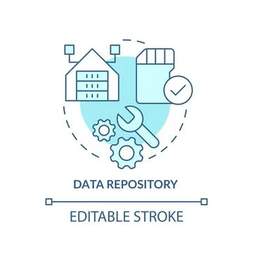 Data repository turquoise concept icon 스톡 일러스트