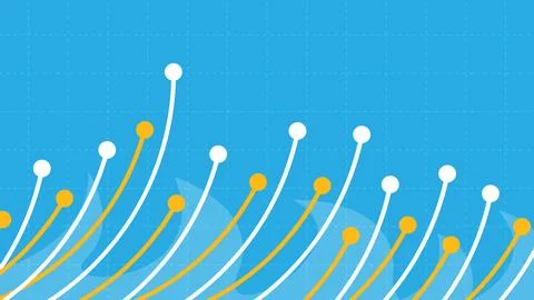 Data Representation with Colorful Visualized Movement in Blue Background Stock Illustration