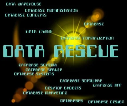 Data Rescue Means Set Free And Bytes Stock Illustration