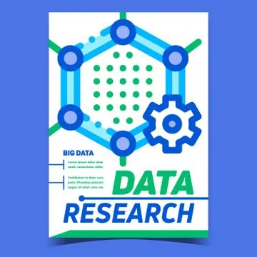 Data Research And Analysis Advertise Poster Vector Stock Illustration