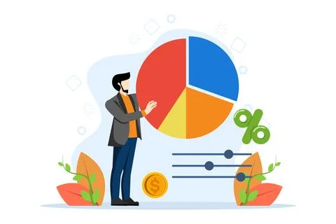 Data research and information graph analysis for business 스톡 일러스트